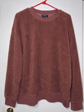 Charles River Apparel Cozy Faux-Sherpa Crewneck Sweatshirt - Mauve